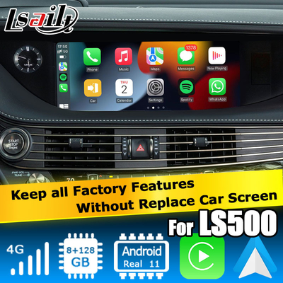 Lexus LS500 LS500h upgrade Android 11 carplay video interface 8+128GB keep all factory features