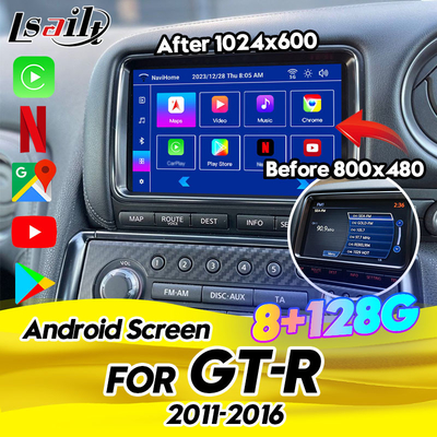 Lsailt 8GB Android Multimedia Screen for GT-R 2011-2016 Included Wireless CarPlay, Android Auto, Spotify, YouTube