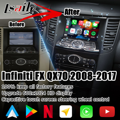 INFINITI QX70 FX35 FX37 HD screen upgrade wireless carplay android auto IT06