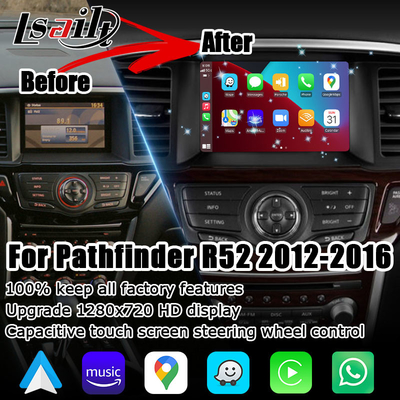 Pathfinder R52 wireless carplay android auto upgrade HD display 720x1280