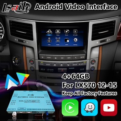 Lsailt Android Video Interface for 2012-2015 Lexus LX570 with GPS Navigation Youtube Wireless Carplay