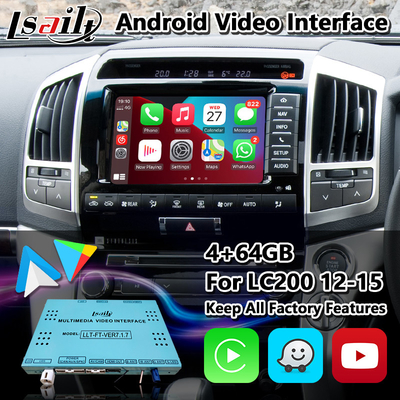 Android Carplay Video Interface for 2013-2015 Toyota Land Cruiser LC200 With Youtube GPS Navigation