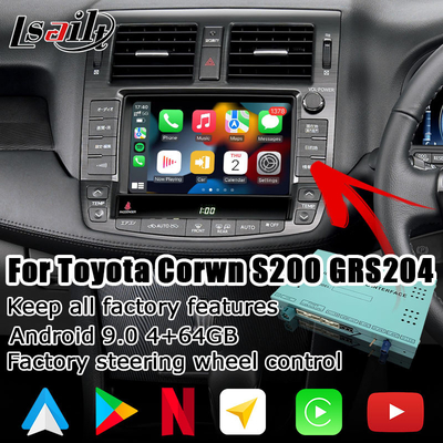 Toyota Crown Android system wireless carplay android auto upgrade S200 GRS204 URS206 UZS207 Majesta Athlete
