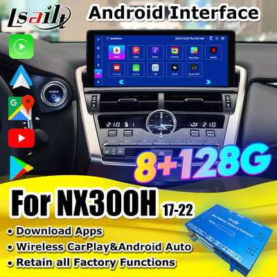 Lsailt 8+128G Qualcomm Android Interface for Lexus NX NX200H NX300 2013-2021 Included YouTube, NetFlix, CarPlay