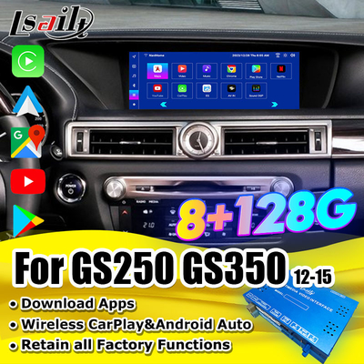 Lsailt Wireless CarPlay Android Interface for Lexus GS200t GS450H 2012-2021 With YouTube, NetFlix, Android Auto