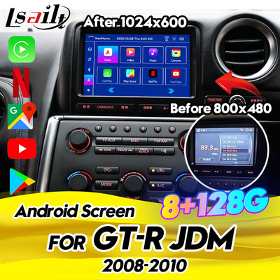Car Multimedia Screen for Nissan GT-R R35 2008-2010 JDM Model Equipped Wireless CarPlay, Android Auto, 8+128GB