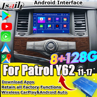 Lsailt 8+128G Android 13 Smart Infotainment Module for Nissan Patrol Y62 2010-2020 Included Wireless CarPlay , NetFlix