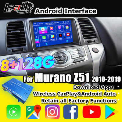 Lsailt 8G CarPlay/Android Multimedia Interface for Nissan Murano, Quest, Patrol Infiniti QX with NetFlix, Google Map