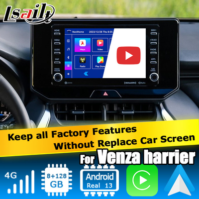 Toyota Harrier Venza Android 13 multimedia video interface 2019-present wireless carplay android auto