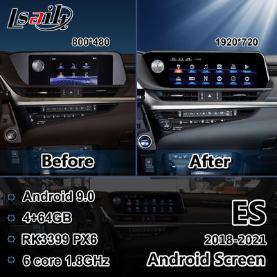 Lsailt 12.3 Inch Lexus Android Screen RK3399 Youtube Carplay For ES250 ES300h ES350