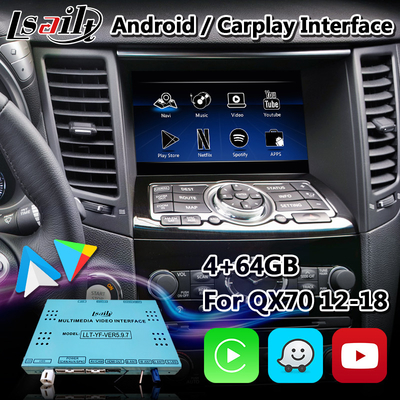 4+64GB Car GPS Navigation Interface Android Carplay For Infiniti QX70 QX50 QX60 Q70