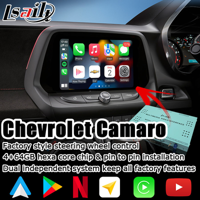 4+64GB Android Auto carplay Video Interface Voice Control For Chevrolet Camaro 2016-2019