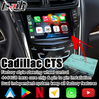 Wireless carplay android auto Android 9.0 navigation box for Cadillac CTS video interface box