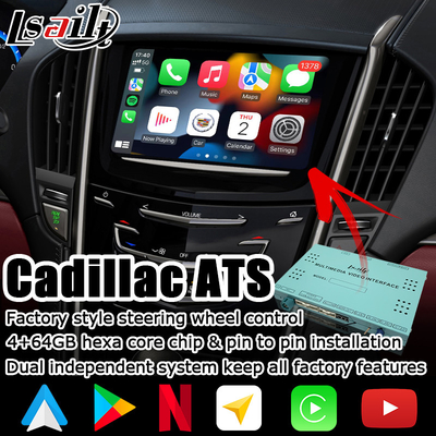 Wireless carplay Android auto navigation box video interface for Cadillac ATS video