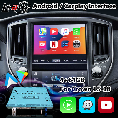 Lsailt 4GB CarPlay Android Multimedia Interface for Toyota Crown AWS210 / 215 with YouTube, Yandex, NetFlix