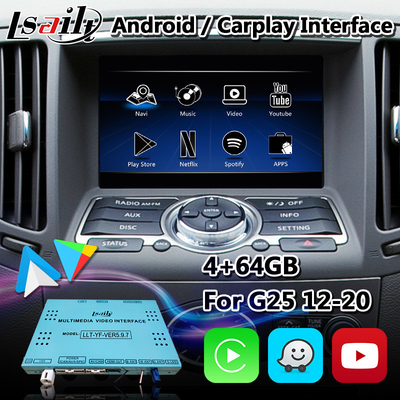 Android Carplay Navigation Interface Box for Infiniti G25 G37 G35 With NetFlix Android Auto