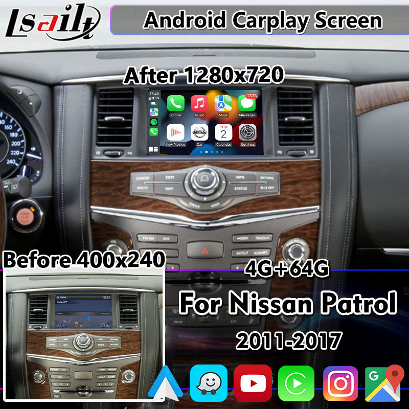 Lsailt 8 Inch Android Carplay Screen for Nissan Patrol Y62 Pathfinder