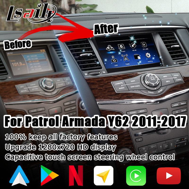 Nissan Patrol Y62 20102016 touch screen upgrade with android auto