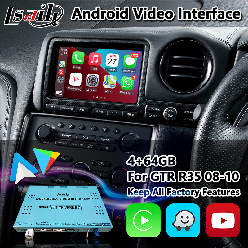 Lsailt Wireless Carplay Android Video Interface for Nissan GTR R35 GTR