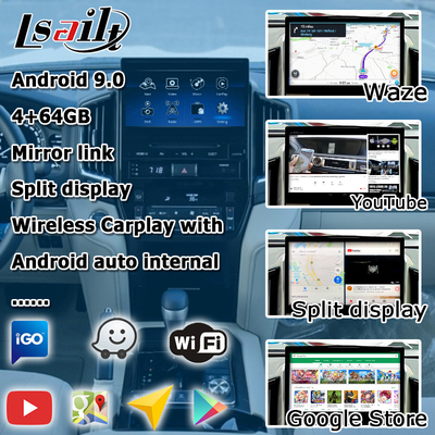 Car Android navigation box for Toyota LC200 GXR Fujitsu unit Carplay waze youtube rear view etc