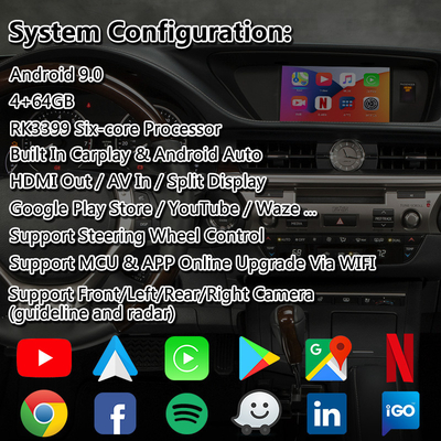 Lsailt Android Video Interface For Lexus ES 350 300h 250 200 XV60 Mouse Control 2012-2018