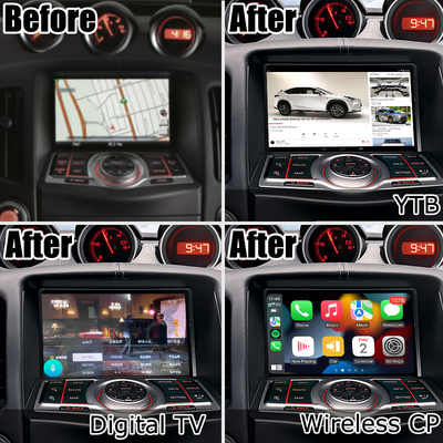 Nissan 370z nondestructive HD screen Youtube wireless carplay android auto upgrade