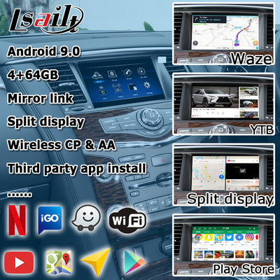 Nissan Patrol Y62 2010-2016 touch screen upgrade with android auto carplay youtube video interface