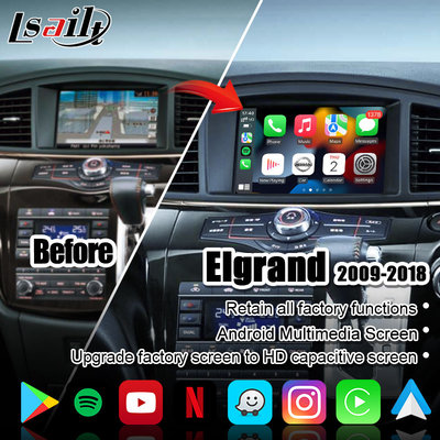 Wireless CarPlay Car Multimedia Screen for Nissan Elgrand Patrol, Armada Infiniti QX with GPS Navigation,Android Auto