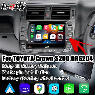 Toyota Crown S200 GRS204 URS206 UZS207 Athlete Majesta 2008-2012 Wireless carplay android auto OEM style upgrade