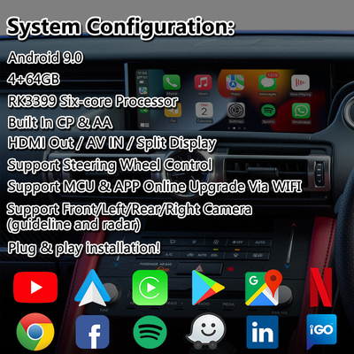 Lsailt Android Carplay Video Interface for Lexus RC 300h 350 300 F Sport 2018-2023