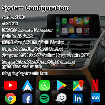 Lsailt Android Carplay Interface for Lexus NX300 NX 300 2017-2021 New Touchpad