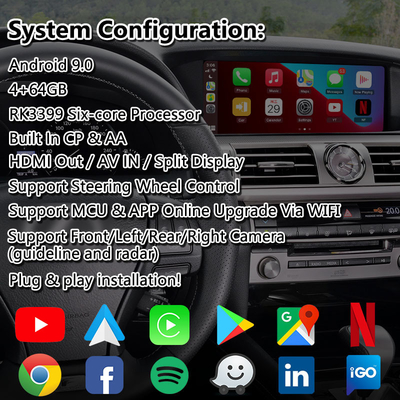 Lsailt Android Multimedia Video Interface for Lexus LS 600H 460 460L AWD F Sport 2012-2017