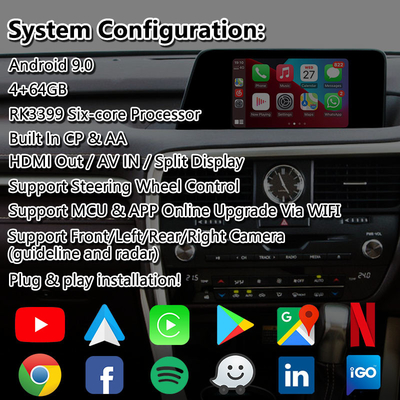 Lsailt Android Multimedia Interface for Lexus RX200T RX350 RX300 RX Mouse Control 2016-2019