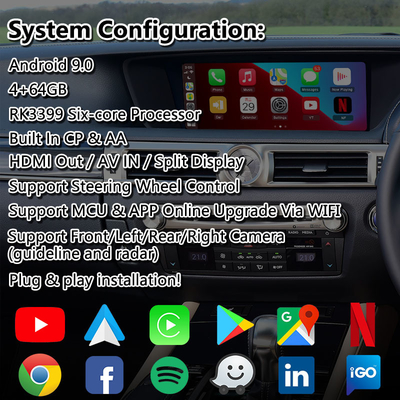 Lsailt Android Car Multimedia Interface for Lexus GS300h GS200t GS350 GS450h GSF GS L10 2016-2020