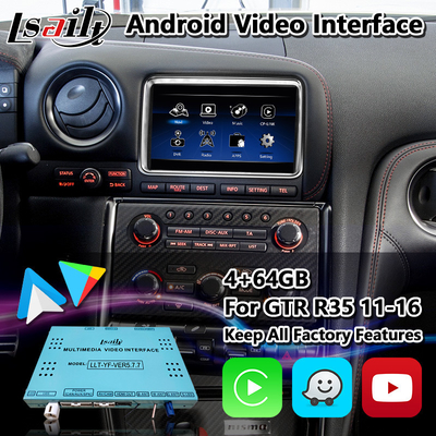 Lsailt Android Multimedia Video Interface Carplay For Nissan GT-R R35 GTR Black Edition Nisom 2011-2016