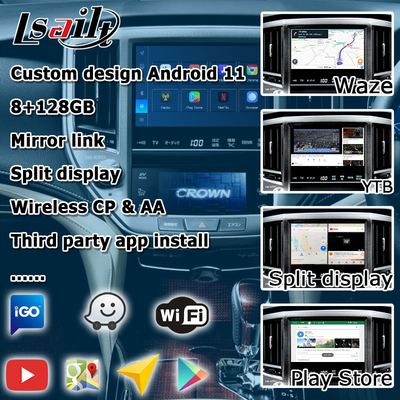 8+128GB Toyota Crown Android Carplay interface 14th gen AWS214 GWS215 S210 powered by Qualcomm