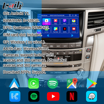 Lsailt CarPlay Android Interface Box for Lexus LX LX570 LX460d 2013-2021 8+128G Included NetFlix, YouTube