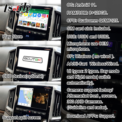 Car Navigation Box CarPlay Android Interface for Toyota Land Cruiser LC200 2013-2021 Supoort Head Rest Screen, YouTube