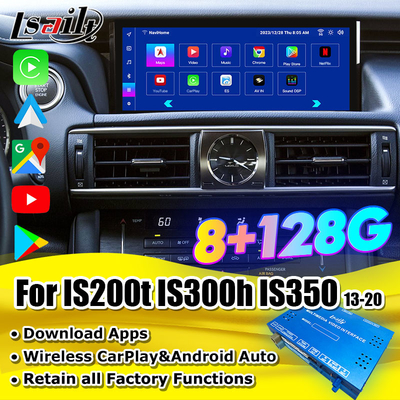 Lsailt 8+128G Qualcomm Android Interface for Lexus IS300H IS200t 2013-2021 With YouTube, NetFlix, Google Play