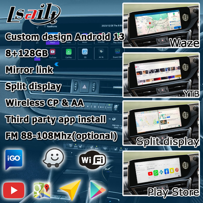 Lexus ES300h ES350 ES250 2023 Android 13 multimedia interface base on Qualcomm 6125