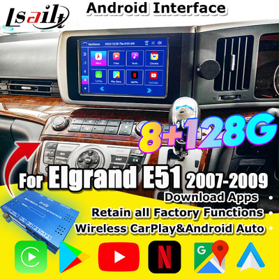 Lsailt 8G Android Smart Infotainment Module for Nissan Elgrand E51 Series 3 Support CarPlay, YouTube, Headrest Screen