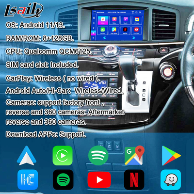 Android 13 8G Android Smart Infotainment Module for Nissan Elgrand E52 2010-Included CarPlay, YouTube, Headrest Screen
