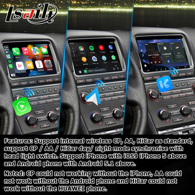 Android 13 8+128 Navigation wireless carplay android auto video interface for Nissan GT-R GTR R35