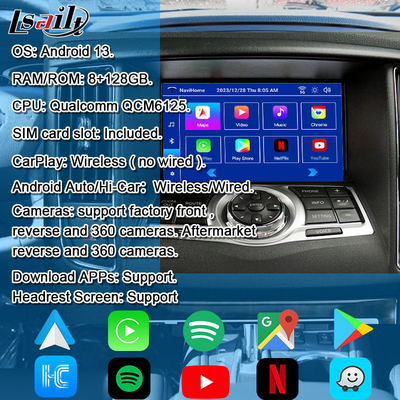 Lsailt 8G CarPlay&Android Video Interface for Nissan Maxima 09-15 Infiniti G37 with Google , YouTube, NetFlix