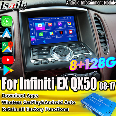 Lsailt 8G Android Infotainment Module for Infiniti EX QX50 2008-2017 Included Wireless CarPlay, YouTube, NetFlix