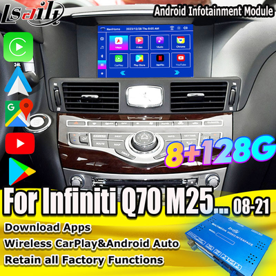 8G Qualcomm Android Multimedia Interface for Infiniti Q70 M45 M25 2010- Wireless CarPlay Box, Android Auto, NetFlix