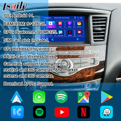 Lsailt 8G Android Multimedia Interface for Infiniti QX60 JX35 2011-2020 Integrated Wireless CarPlay, Android Auto