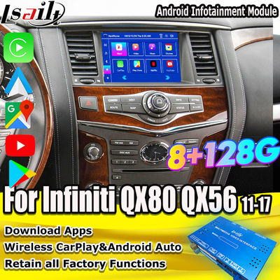 8G Android Infotainment Module for Infiniti QX80 QX56 Nissan Patrol 20100-2021 Wireless CarPlay Interface, YouTube