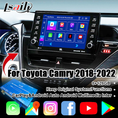 Lsailt 8G Wireless CarPlay Android Infotainment Module for Toyota Camry TOUCH3 2018-2021 Sienna Support YouTube, NetFlix, 360 Cameras