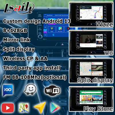 Toyota Harrier Venza Android 13 multimedia video interface 2019-present wireless carplay android auto